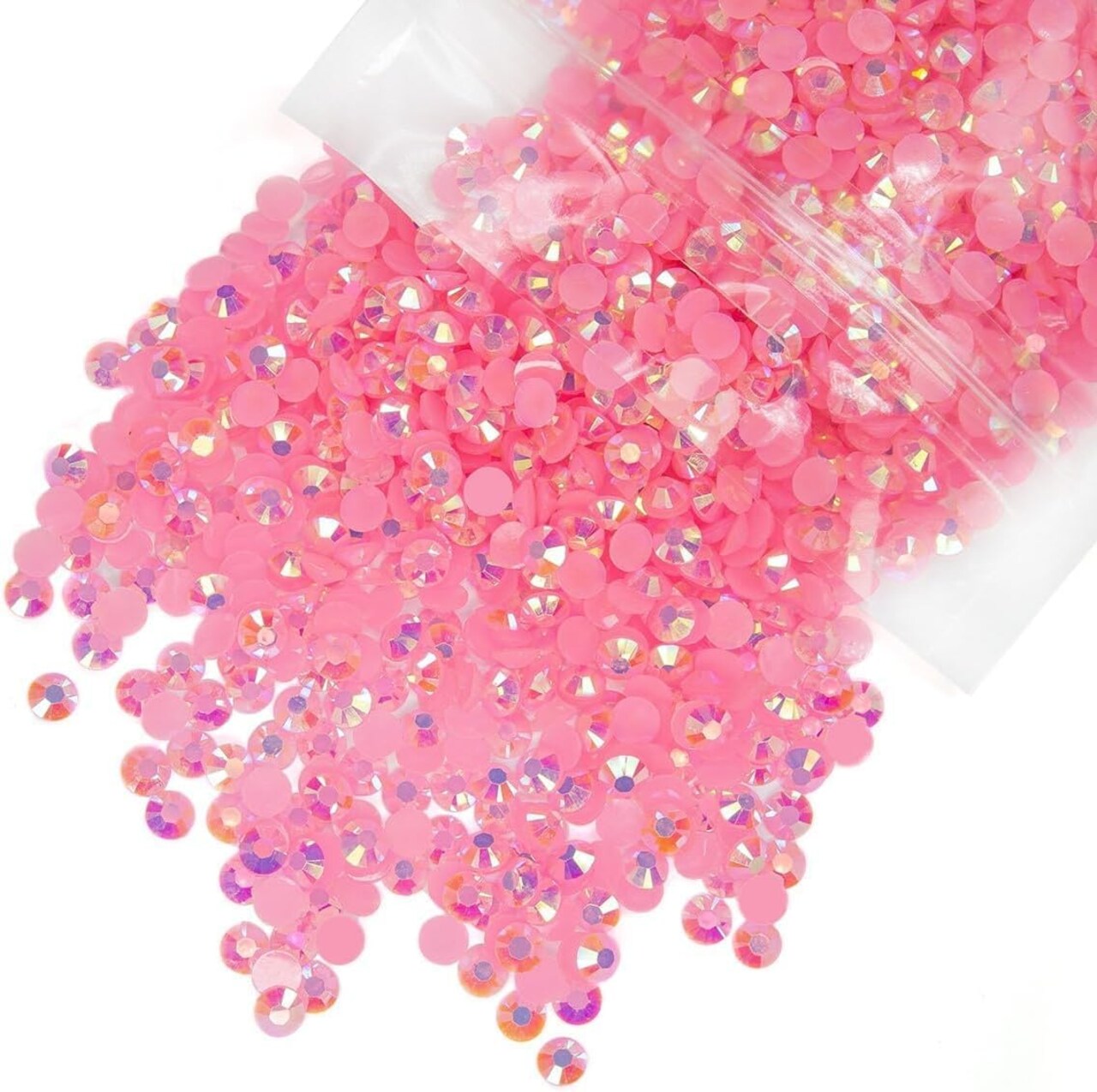 10000PCS 2mm Dark Pink AB Resin Rhinestones Bulk Flatback Jelly Stones Pack
